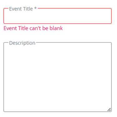 mandatory fields for calendar event